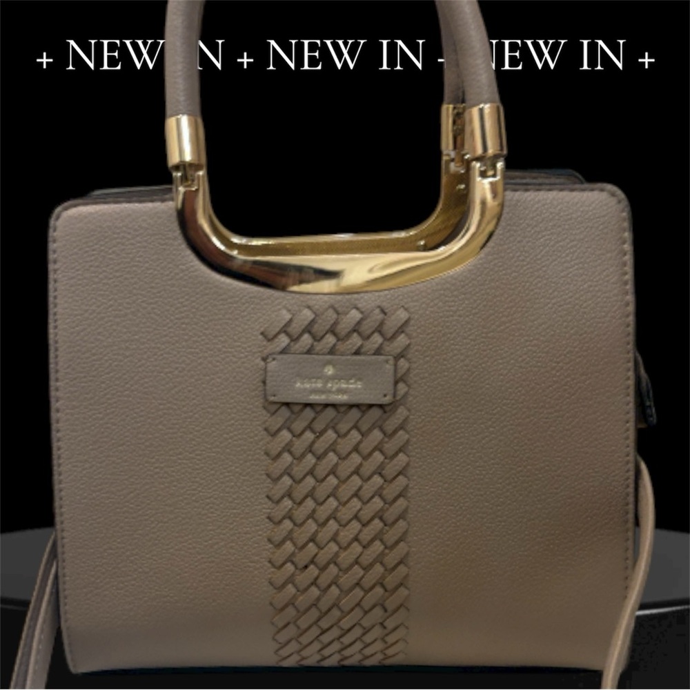 🔥 NWOT Kate Spade Beige Satchel with Gold Handle